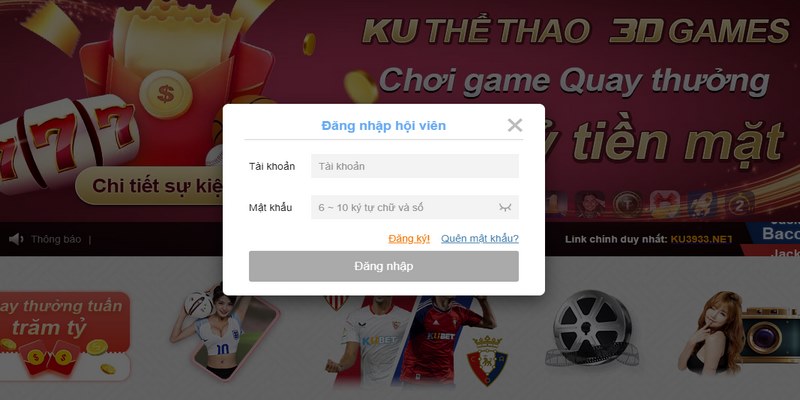 Đăng nhập tài khoản Ku11 tham gia đánh Mậu Binh