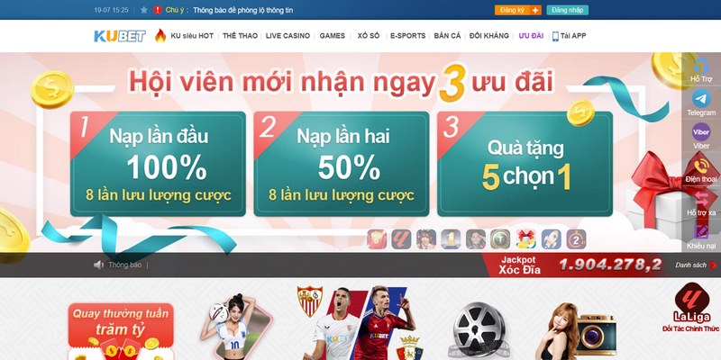 Ku11 tặng thưởng 100% cho người mới nạp tiền