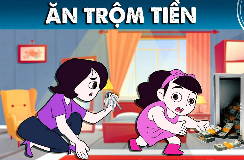Hinh 1 An trom tien o tre em thuong do su khieu khich cua ban be